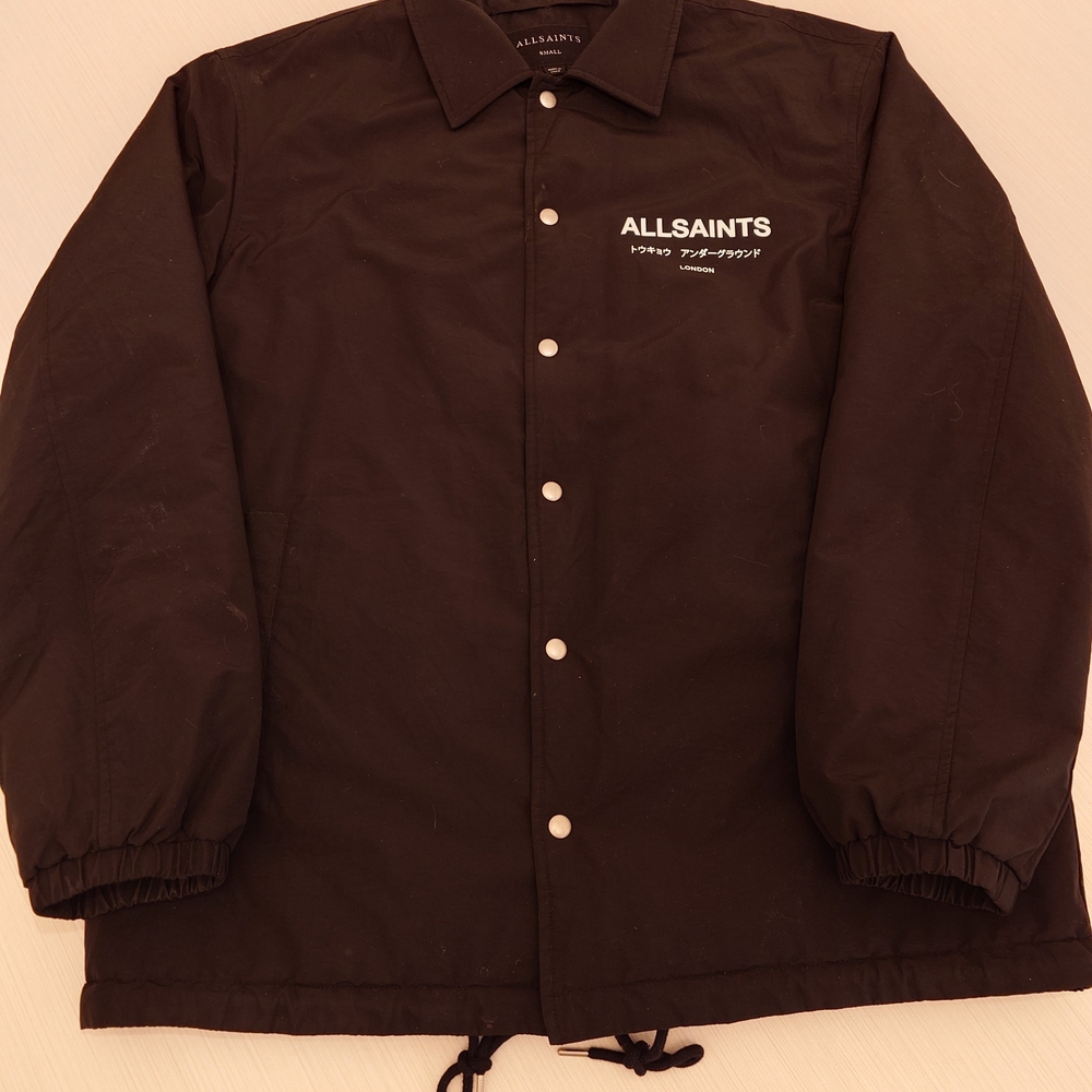 AllSaints Black Underground Coach Jacket Large